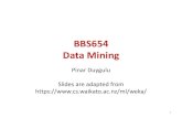 BBS654 Data Mining · Weka Explorer Preprocess Classify Open file. Filter weka filters Al F ter MultiFilter Cluster Associate open Select attributes Visualize open Attributes Sum