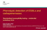 Phenotypic detection of ESBLs and carbapenemases · 2019-11-18 · Gram-negative resistance ad infinitum • 5 of 7 ‘ESKAPEEs’ are Gram-negative •Increasing reliance on carbapenems