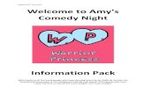 Updated 9 Welcome to Amy's Comedy Night · 2019-07-09 · Updated 9th July 2019 Welcome to Amy's Comedy Night Information Pack With thanks to all the lovely people who have donated