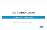ISC & BIND Update - ICANN...Easier DNSSEC deployment (9.7) Built-in trust anchor for root DNS64 2011 Prefetch, Map zone, zone sharing between views Statistics: JSON, udp/tcp 2008 2013