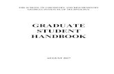 GRADUATE STUDENT HANDBOOK · 2017-05-13 · teaching or research assistantship requires maintenance of good standing (see Section 6). All full-time graduate teaching and research
