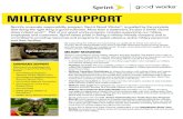 MILITARY SUPPORT - Sprint · 7/22/2013  · Sprint is committed to hiring military veterans and their families. We believe it is a mark of ... recruitment strategy and process. •
