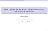 What have we learned about quantum gravity from quantum ... · Introduction Our Favorite Theory of Quantum Gravity The Anti de Sitter/Conformal Field Theory (AdS/CFT) correspondence,