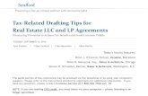 Tax-Related Drafting Tips for Real Estate LLC and LP ...media.straffordpub.com/products/tax-related-tips... · 9/13/2016  · Tax-Related Drafting Tips for Real Estate LLC and LP