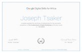 Digital Garage Certificate - deAnalyst · gle Digital Skills for Africa is hereby awarded this certificate of achievement for the successful completion of The Fundamentals of Digital