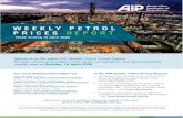 Welcome to the latest AIP Weekly Petrol Prices Report. All ... · wholesale price of petrol. retail costs. Costs relate to Product Cost Singapore petrol Average Petrol retail price