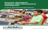 SCHOOL RECIPIENT AGENCY (RA) PROCESSING ......School Recipient Agency (RA) Processing Handbook - 7 ready to use cheese products that easily fit into most school meal operations. Many