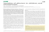 Review Varieties of altruism in children and chimpanzees · chimpanzee groupmate trying to get through a locked door, which only they could open by releasing a latch from their adjoining