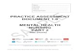 PRACTICE ASSESSMENT DOCUMENT 1.0 MENTAL HEALTH NURSING PART 2 · PLPAD 1.0 Part 2 BSc Mental Health (2019) Master SAMPLE (2010 NMC Standards) PRACTICE ASSESSMENT DOCUMENT 1.0 . MENTAL