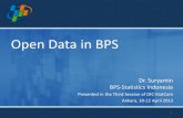 Open Data in BPS - sesric.org · BPS-Statistics Indonesia Statistical Dissemination Objectives 6 Improving the Effectiveness and Efficiency of Data and Statistical Dissemination.