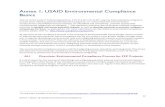 Annex 1: USAID Environmental Compliance Basics · Annex 1: USAID Environmental Compliance Basics Title 22 of the Code of Federal Regulations, Part 216 ... 1. Detailed Budget tables
