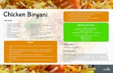 icken Biryani - Thinking Schools Academy Trust · • 1 tbsp biryani masala • 1 chicken breast • 3 medium mushrooms • ⅓ cup frozen peas • 1 medium potato, peeled and chopped