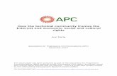 ESCR and technical community - APC and technical communit… · 2While it is the policy of the Association for Progressive Communications (APC) not to capitalise “internet ... timing