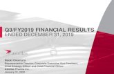 Q3/FY2019 FINANCIAL RESULTS ENDED DECEMBER 31, 2019 · Q3/FY2019 FINANCIAL RESULTS ENDED DECEMBER 31, 2019 Naoki Okamura Representative Director, Corporate Executive Vice President,