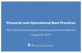Financial and Operational Best Practices 8.23...2019/08/08  · Alignment Investigate the use of Tele-Intensivist or e-Hospitalist programs with more active Nurse Practitioner as inpatient