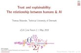 Trust and explainability: The relationship between …tobo/AI_chora2.pdfTheory of Mind (ToM). Thomas Bolander, 1 May 2018 – p. 2/16 Quotes on AI and trust The measure of success