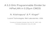 A 5.3 GHz Programmable Divider for HiPerLAN in 0.25µm CMOSkinget/papers_files/esscirc99_slides.pdf · A 5.3 GHz Programmable Divider for HiPerLAN in 0.25µm CMOS N. Krishnapura1