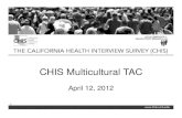 CHIS Multicultural TAC - University of California, Los Angeles · CHIS 2009 updtdate – CltdCompleted sample CHIS 2009 data collection Began Sept. 19, 2009 Ended May, 2010 Continued