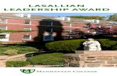 LASALLIAN LEADERSHIP AWARD - Manhattan College ... LASALLIAN LEADERSHIP AWARD Named after St. John Baptist