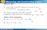 Measuring and Constructing Angles Warm Up · 2016-08-29 · Measuring and Constructing Angles A transit is a tool for measuring angles. It consists of a telescope that swivels horizontally