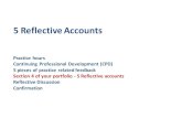 5 Reflective Accounts · 5 Reflective Accounts Practice hours Continuing Professional Development (CPD) 5 pieces of practice related feedback Section 4 of your portfolio -5 Reflective