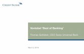 Vontobel ‘Best of Banking’ - Credit Suisse€¦ · 3/2/2016  · CC = Corporate Center. 1 Adjusted results are non-GAAP financial measures. A reconciliation to reported results