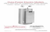 Dura-Power Electric Models - Water HeatersRENTON, WASHINGTON Dura-Power Electric Models DSE-5 THRU DSE-120 COMMERCIAL WATER HEATERS PRINTED IN U.S.A. 700 2 STANDARD BTU/ 30 40 50 60