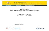 TABL5506 TAX ADMINISTRATION PROCESS Course Outline ... · Semester 2, 2015 TABL5506 TAX ADMINISTRATION PROCESS Course Outline Semester 2, 2015 Business School ... It is important