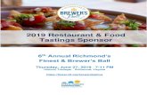 2019 Restaurant & Food Tastings Sponsor · 2019 RICHMOND’S FINEST & BREWER’S BALL A CELEBRATION OF RICHMOND’S FINEST BEER, FOOD & DIFFERENCE MAKERS campaign + event overview