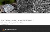 Q2 2018 Quarterly Activities Report - Syrah Resources · 22 Q2 2018 Highlights Health and Safety -Strong safety record continues with Total Recordable Injury Frequency Rate (TRIFR)