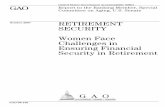 GAO-08-105 Retirement Security: Women Face Challenges in ... · Highlights of GAO-08-105, a report to Ranking Member, Special Committee on Aging, U.S. Senate Women aged 65 and over