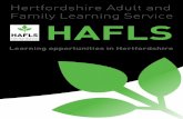 Hertfordshire Adult and Family Learning Service HAFLS · 2020-06-10 · Courses include: English & maths qualifications, Employability, ICT, English language and several courses for