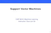 Support Vector Machines - UCF Computer Sciencegqi/CAP5610/CAP5610Lecture07.pdf · datapoints that the margin pushes up against 1. Maximizing the margin makes sense according to intuition
