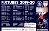 Fixtures 2019-20 · Tue Aug 20 7:45pm Shefﬁ eld Wednesday A Sat Aug 24 3:00pm Barnsley A Wed Aug 28 tbc Carabao Cup R2 Sat Aug 31 3:00pm Huddersﬁ eld Town H SEPTE˚BER Sat Sep