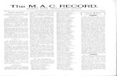 The M. A. C. RECORD.spartanhistory.kora.matrix.msu.edu/files/1/4/1-4-5... · William Savidge, George A. Farr, George P. Savidge, Nathaniel Rob-bins and Capt. Herman F. Harbeck. Mr.