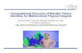 Computational Discovery of Number Theory Identities for … · 2013-01-11 · 3 The PSLQ integer relation algorithm Let (xn) be a given vector of real numbers.An integer relation