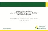 Ministry of Economy Labour Market Development Division ...skstockgrowers.com/SG2014/_PDF/AGM/2016/Panel 3.pdf · Saskatchewan Immigrant Nominee Program (SINP) Relationships with employers