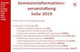 veranstaltung SoSe 2019 - Universität Hildesheim · Semesterinformations-veranstaltung SoSe 2019 • Kurze Info zu Prüfungsordnungen • Institut für Informatik (IfI)• Software