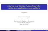 A survey on arithmetic Tutte polynomials : motivations ...luca.moci2/BO.pdf · A survey on arithmetic Tutte polynomials : motivations, applications, open problems Luca Moci IMJ -