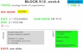BLOCK 9/18 week-6 TOPIC ecology levels of organization OBJ ...teachers.olatheschools.com/apaepkeonw/files/2018/09/9-19-GB.pdfSep 09, 2018  · BLOCK 9/18 week-6 TOPIC: ecology levels