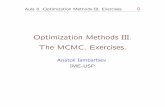 Optimization Methods III. The MCMC. Exercises.yambar/MAE5704/Aula8... · Aula 8. Optimization Methods III. Exercises. 2 [RC] A generic Markov chain Monte Carlo algorithm. A generic