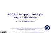 ASEAN: le opportunità per l’export altoatesino · 2018. 11. 26. · ASEAN: le opportunità per l’export altoatesino a cura di Rita Bonucchi Questo documento è di supporto a