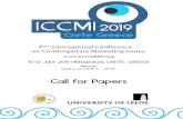 Heraklion, Crete, Greece - iccmi2019.org · Heraklion, Crete, Greece The organizing committee of the 7th ICCMI 2019 (Heraklion, Crete July 10-12, 2019) invites authors to submit abstracts