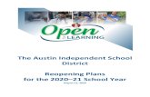The Austin Independent School District Reopening Plans for ... · Curbside Services 12 Attendance 14 Child Care 14 Physical Environment – Safety Protocols ... Protocols for Cleaning