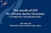 The results of EVT for Chronic Aortic Occlusion · Speaker name: Taku Kato ... Kubota H, Kato T, et al. Cardiovasc Interv and Ther. 2016 Nadahama T, Kawarada O, et al. JACC Cardiovasc