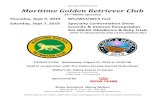 Maritime Golden Retriever Club - Canuck Dogs · Maritime Golden Retriever Club – Thursday, September 5th Working Certificate series Welcome Meet and Greet Educational Seminar Golden