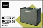 ORIGIN 20 ORIGIN 50€¦ · unmistakeably Marshall using 3x ECC83 preamp valves and 2x EL34 power valves to generate rich harmonics and exceptional tone. While the amplifier is a