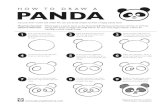 PANDA - sakuraofamerica.com · Next are the panda’s ears! In the top left area of the oval, draw a half circle. In the opposite righthand area, draw a second oval at a slant. Now