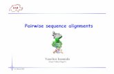 Pairwise sequence alignments - BioinformaticsPairwise sequence alignment Concept of a sequence alignment •Pairwise Alignment: Explicit mapping between the residues of 2 sequences
