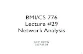 BMI/CS 776 Lecture #29 Network Analysis · Network alignment graph • Analogous to pairwise sequence alignment Y X Z W C A B D A,X B,Z D,W C,Y ... involving either two genes or two